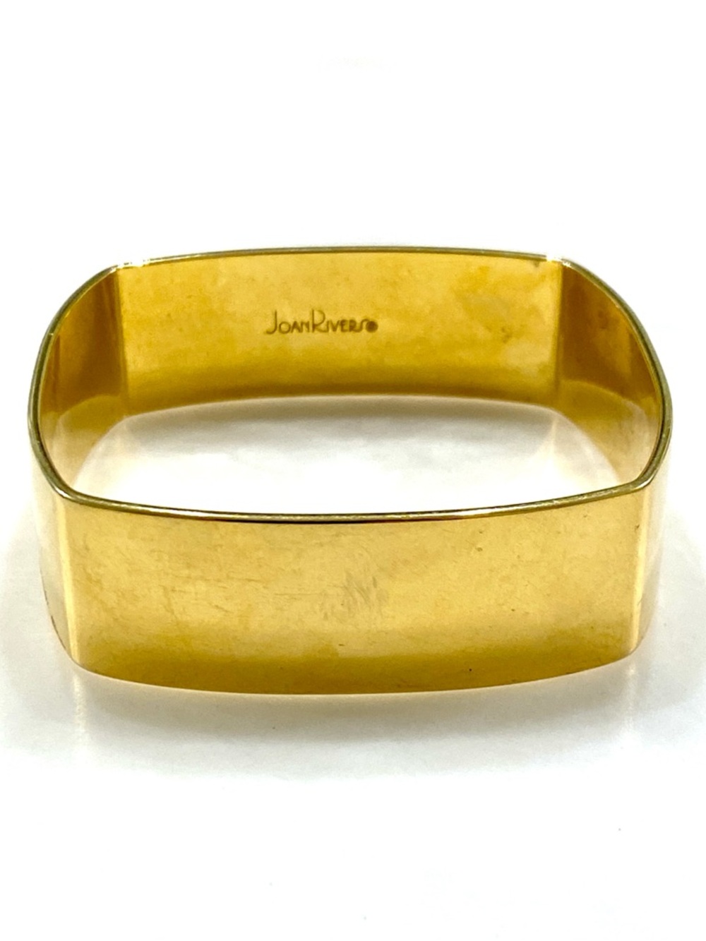 Vintage RARE Joan Rivers Gold Tone Rectangular Bangle Bracelet